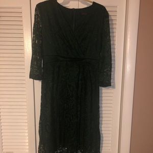 Lace green high low dress